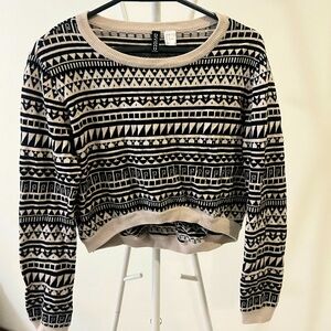 H&M Divided Cropped Knit Indie Sweater